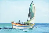 Mario Berrino, Sailboat at Sea, oil on canvas