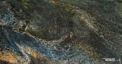 Abstract Composition by Leonardo Nierman, oil on Masonite, sold Jun 2025