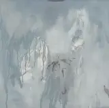 Fernando Leal Audirac, Rain on the Cliff, mixed media painting on canvas