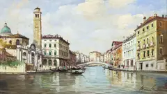 Mariano Moreno, Le Gran [sic] Canal et Le Palais Labia, oil on canvas