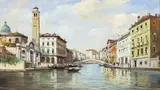 Mariano Moreno, Le Gran [sic] Canal et Le Palais Labia, oil on canvas