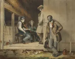 William Sidney Mount, The Power of Music!, hand-colored lithograph on paper