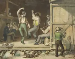 William Sidney Mount, Music is Contagious, hand-colored lithograph on paper