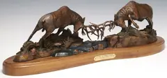 Rick Terry, 'Battle at Timber Creek', Large cast resin wildlife sculpture