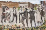 James Lee Colt, The Quick Draw, oil painting on board