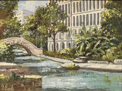Florent Baecke, San Antonio River, oil on canvas
