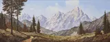 Peter Haller, Alpine Mountain Landscape, oil on canvas
