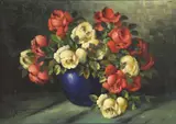Mario Salimbeni, Still Life with Vase of Flowers, Italian School oil on canvas