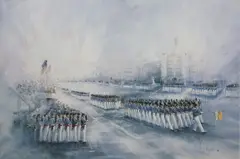 Ben Maile, Graduation Parade, offset print on paper
