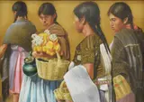 Antonio Ramos Barbosa, From the Market, pastel drawing on toned paper
