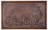 Jean Denis Larue, late 19th c., Neoclassical patinated bronze tray