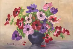 Maria Romana, Still Life with Vase of Flowers, oil on canvas