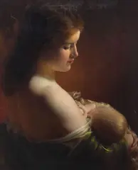 Charles Frederick Naegele, Divinity of Motherhood, oil on panel
