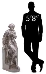 Eugène-Antoine Aizelin, Susanna, Large silvered bronze figure