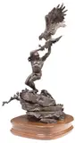 Michael Boyett, The Eagle Catcher, Patinated bronze sculpture