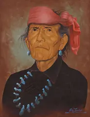 Don Taylor, Portrait of a Native American, oil on canvas