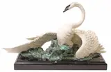 Dr. Robert Taylor, Swan Ballet, Cold-painted and verdigris patinated wildlife sculpture