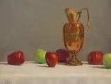 Don Ward, Still Life with Apples and Pitcher, oil on board