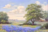 Lula May Spencer, Texas Bluebonnet Landscape, oil on canvas