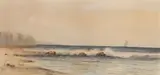 Edward Moran, Dover, watercolor painting on paper