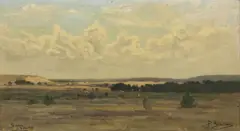 Paul Sebilleau, Soulac, oil on wood panel