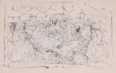 Robert "Bob" Bilyeu Camblin, Bob, pen and ink drawing on paper