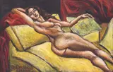 John M. Dalton, Reclined Female Nude, oil painting on canvas