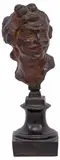 Émile Antoine Bourdelle, "Tete de Rieuse sur Piedouche, Patinated bronze sculpture