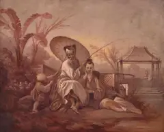 François Boucher, Chinoiserie, oil on canvas