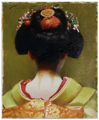 Philippe Couture, Portrait of a Geisha, oil on canvas
