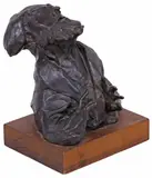 David Aronson, Bust of a Scholar, Patinated bronze sculpture