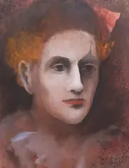 William Llewellyn Hoey, Clown, mixed media on paper