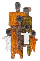 Rogier Vandeweghe, Memorial Day, 26.5.1974, Baugnez - Beverce, Belgian Postwar glazed ceramic relief sculpture