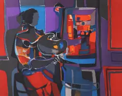 Marcel Mouly, Artiste dans l'Studio (Artist in the Studio), lithograph in colors on wove paper