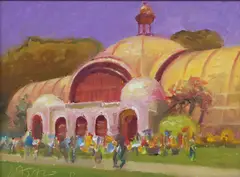 John Asaro, Balboa Park Botanical, oil on board