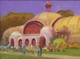 John Asaro, Balboa Park Botanical, oil on board