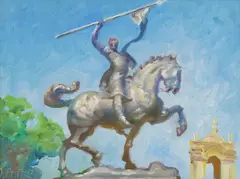 John Asaro, El Cid - Balboa Park, oil on board
