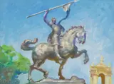 John Asaro, El Cid - Balboa Park, oil on board