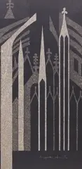 Kiyoshi Saitō, Notre Dame, Paris, 1963, color woodblock print
