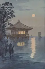 Yoshihiko Ito, Ukimido Katada Lake Biwa, 1930, woodblock print