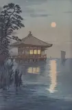 Yoshihiko Ito, Ukimido Katada Lake Biwa, 1930, woodblock print