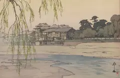 Hiroshi Yoshida, Kamogawa in Kyoto, shin-hanga woodblock print on paper