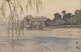 Hiroshi Yoshida, Kamogawa in Kyoto, shin-hanga woodblock print on paper