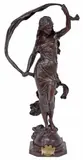 Auguste Moreau, La Brise (The Breeze), Patinated bronze figural sculpture