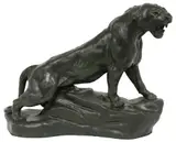 Thomas François Cartier, Roaring Female Lion, Patinated spelter animal sculpture