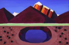Conrad Buff, Mountain Landscape, oil on paperboard