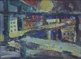Fritz Schwaderer, Highway America, oil on canvas