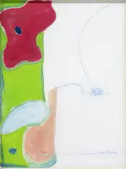 Martin J. Lewis, Still Life with Orchid, gouache painting with mixed media on paper