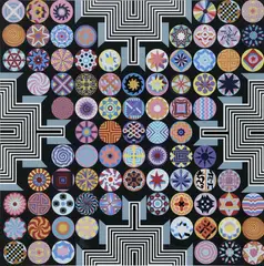 Pedro Friedeberg, El Camino de Virtud (The Road of Virtue), silkscreen print in colors on paper