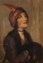 Robert Hope, Portrait of a Woman in Oriental Dress, oil on board
